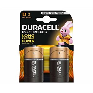 Duracell Plus Power D Alkaline Batt PK2