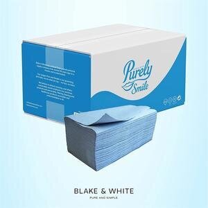 Purely C-Fold Hand Towels 1-ply 100% Recycled Blue Case of 2400 (160 x 15 Packs)