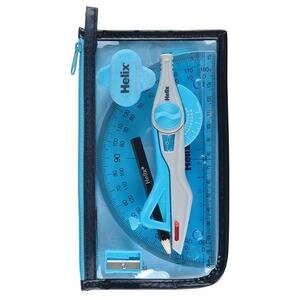 Helix Super School Maths Set with Zipper Bag - 6 Piece Kit