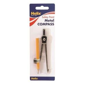 Helix Black/Silver Metal Compass & Pencil