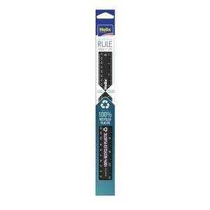 Helix 30 cm Ruler Black 100% Recycled Plastic