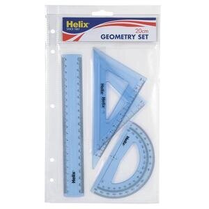 Helix Geometry Set 20 cm Rule - 4 Piece Kit Blue