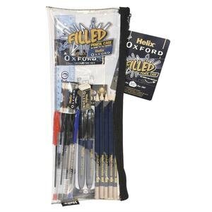 Oxford 13.5" Filled Pencil Case, 18 Piece Stationery Set
