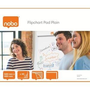 Nobo Table Top Flipchart Pad 580 x 480 mm Plain 40 Sheets Pack of 5