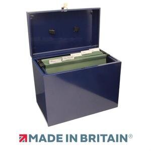 Cathedral Metal Suspension File Box A4 Blue