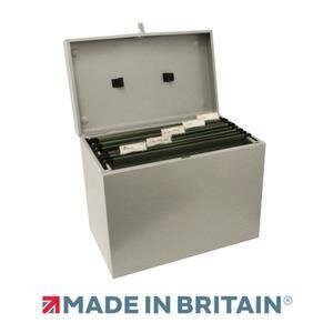 Cathedral Metal Suspension File Box A4 Grey