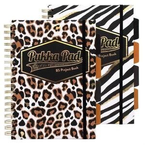 Pukka Wild B5 Wirebound Hardback Project Book Assorted Colours Pack of 2