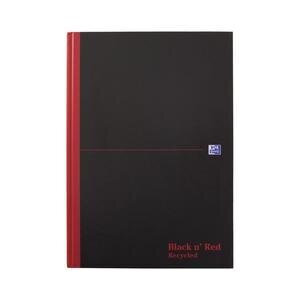 Oxford Black n Red A4 Casebound Hard Cover Notebook Recycled Ruled 192 Pages Matt Black
