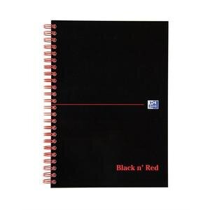 Oxford Black n Red A5 Wirebound Card Cover Notebook Ruled 100 Pages Black/Red