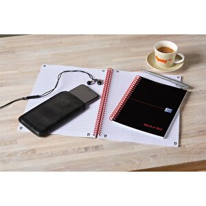 Black n Red A5 CardCover Ruled 90gsm NB