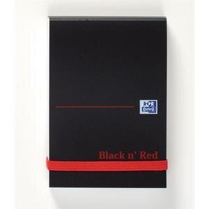 Oxford Black n Red A7 Casebound Polypropylene Cover Notepad Plain 192 Pages Black/Red 