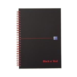 Oxford Black n Red A5 Wirebound Hard Cover Notebook Ruled 140 Pages Matt Black/Red 