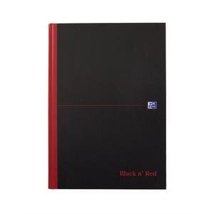 Oxford Black n Red A4 Casebound Hard Cover Notebook Plain 160 Pages Black/Red 