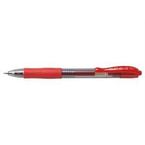 Pilot G-2 Gel Ink Rollerball Pen 0.7 mm Retractable Medium Tip Red Pack of 12