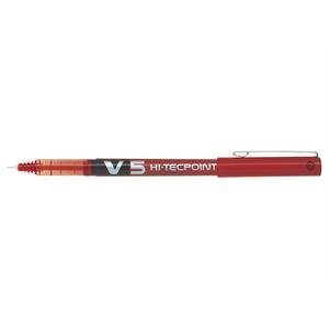 Pilot Hi-Tecpoint V5 Rollerball Pen Liquid Ink 0.5 mm Fine Tip Red Pack of 12