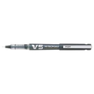 Pilot Begreen Hi-Tecpoint V5 Rollerball Pen Refillable Liquid Ink 0.5 mm Fine Tip Black Pack of 10