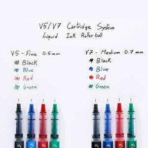 Pilot 2.0 mm V-Sign Pen Liquid Ink Tip - Black/Blue/Red/Green (Pack of 4)