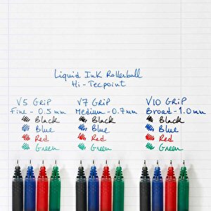 Pilot 2.0 mm V-Sign Pen Liquid Ink Tip - Black/Blue/Red/Green (Pack of 4)