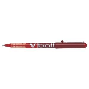 Pilot V-Ball 05 Rollerball Pen Liquid Ink 0.5 mm Fine Tip Red Pack of 12