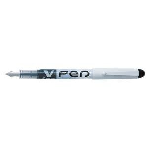 Pilot V-Pen Erasable Fountain Pen White Barrel Medium Nib Black Pack of 12