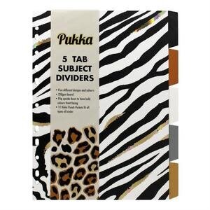 Pukka Wild A4 Index Divider 250 gsm 5-Part Assorted Tabs