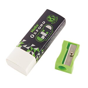 Oxford Geo Eraser & Pencil Sharpen Green