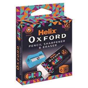 Oxford Geo Eraser & Pencil Sharpe Orange