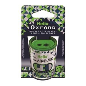 Oxford Geo Barrel Pencil Sharpener 2-Hole Green