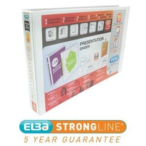 Elba Panorama A3+ Landscape Ring Binder Polypropylene 40 mm 4-D Ring White Pack of 2