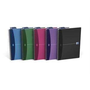 Oxford A4 Wirebound Notebook Polypropylene Cover Ruled 180 pages Metallic Assorted Colours Pack of 5