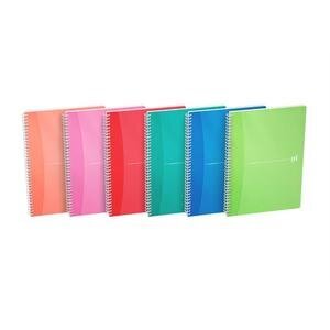 Oxford A5 Wirebound Notebook Polypropylene Cover Ruled 180 pages Bright Transparent Assorted Colours Pack of 5