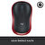 Logitech M185 USB Alıcılı Kompakt Kablosuz Mouse - Kırmızı kucuk 5