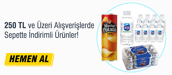 250 TL ve Üzeri Alışverişlerde Sepette İndirim!