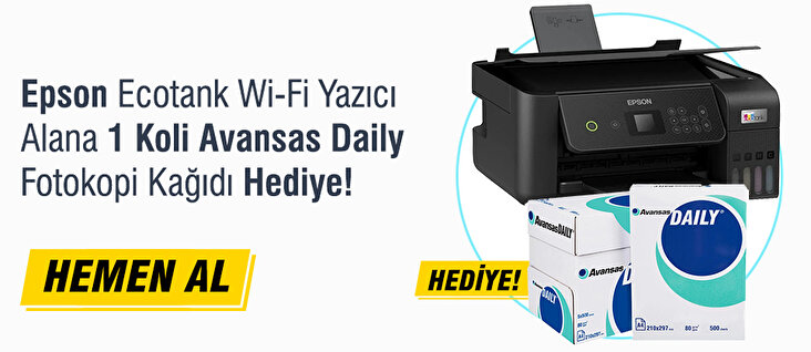 Epson Wi-Fi Lazer Yazıcı Alana A4 Kağıdı Hediye!
