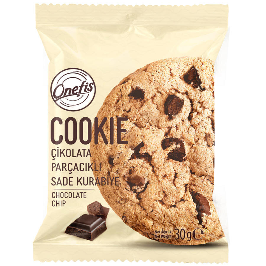 Onefis Sade Çikolata Parçalı Cookie 30 g x 12'li Fiyatı | Avansas
