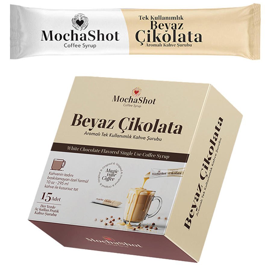 Mocha Shot Beyaz Çikolata Aromalı Tek Kullanımlık Kahve Şurubu 13