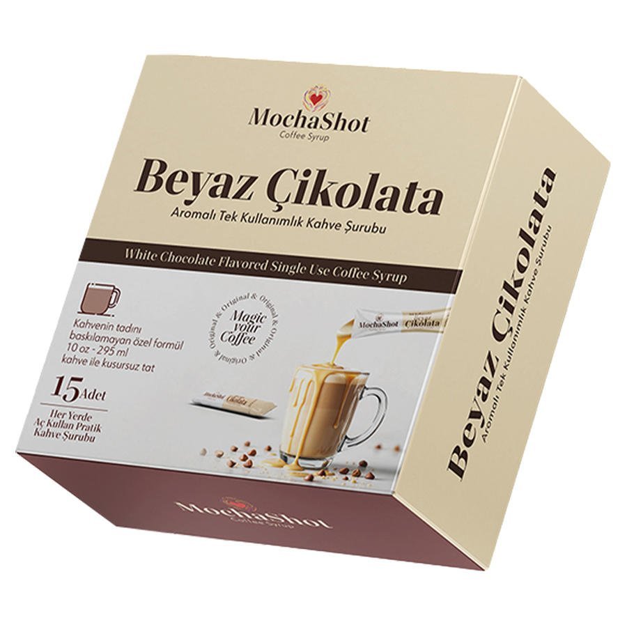 Mocha Shot Beyaz Çikolata Aromalı Tek Kullanımlık Kahve Şurubu 13