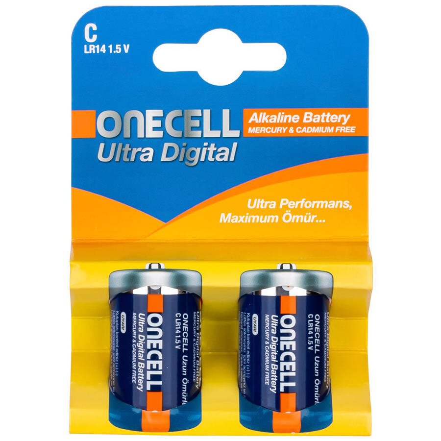 One Cell Rp 500 Onecell Ultra Dijital Alkalin C Orta Boy Pil 2'li Paket Fiyatı | Avansas
