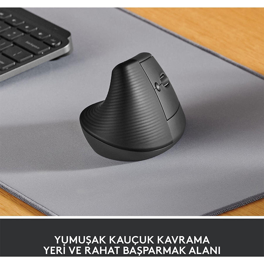 Logitech 910-006473 Lift Kablosuz Ergonomik Dikey Mouse Siyah