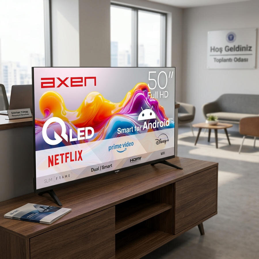 Axen AX50QFPRL-A14S Full HD 50'' 126 Ekran Android Smart QLED TV