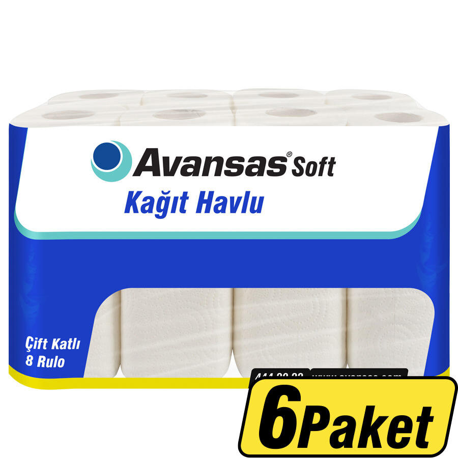Avansas Soft Kağıt Havlu 8 Rulo 6 Paket - Çok Al Az Öde