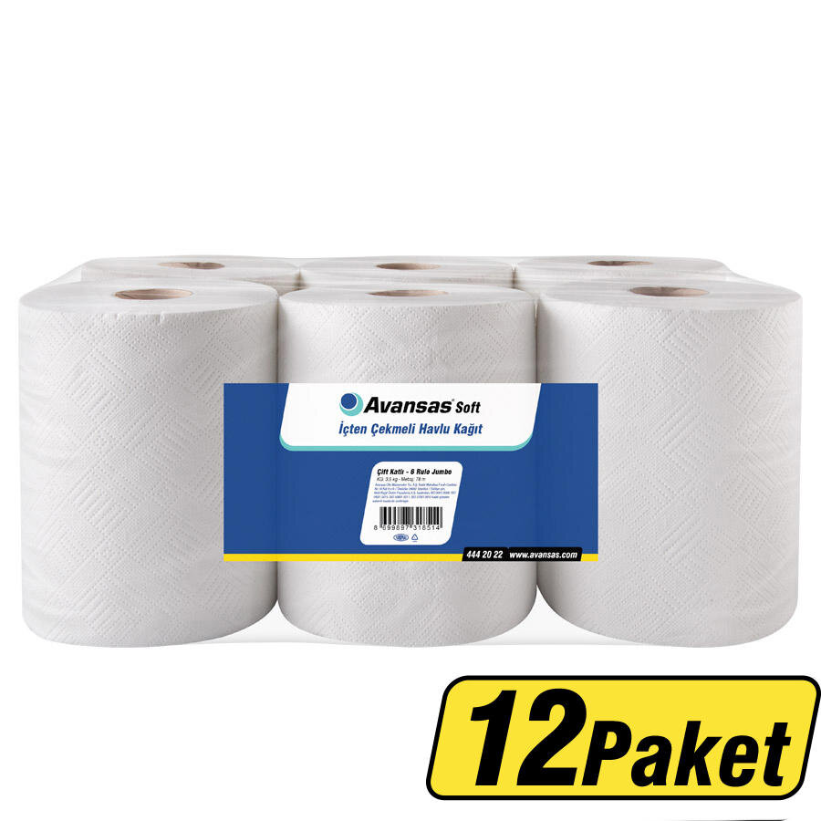 Avansas Soft İçten Çekmeli Kağıt Havlu 6'lı - 12 Paket - Çok Al Az Öde