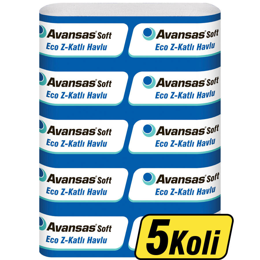 Avansas Soft Eco Z Katlama Kağıt Havlu 19,5x24 cm 5 Koli (60 Paket) - Çok Al Az Öde