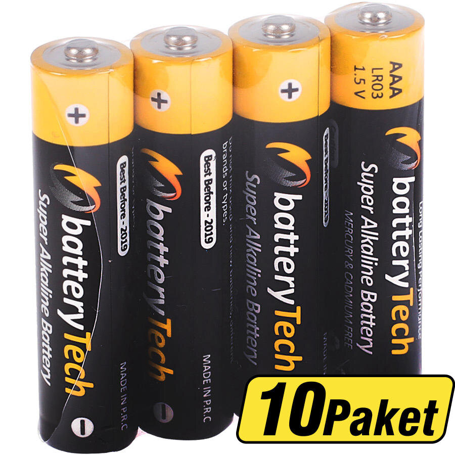 Avansas Battery Tech Süper Alkalin AAA İnce Kalem Pil 4'lü 10 Paket