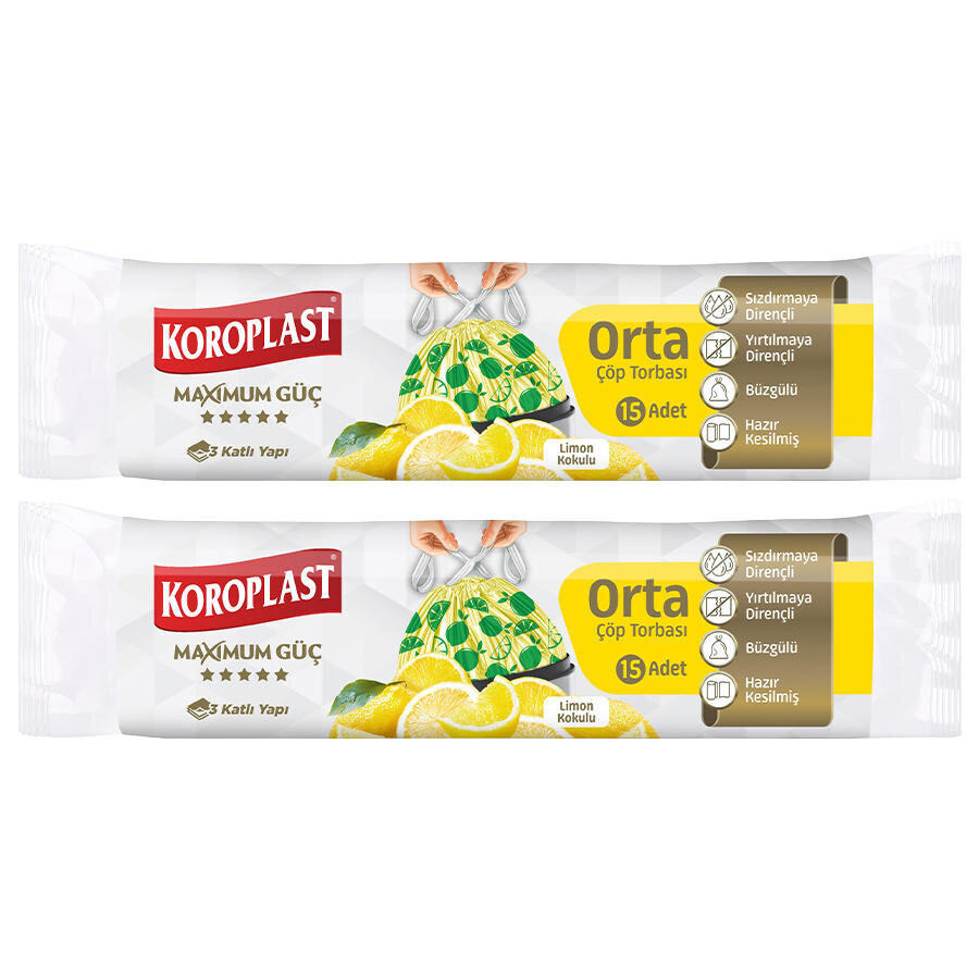 【超リピートキム】ドテラCp Or TT Ep 15 Db ５ Cポスト Koroplast Maximum Çöp Torbası Orta Boy 55 cm x 57 cm Limon Kokulu