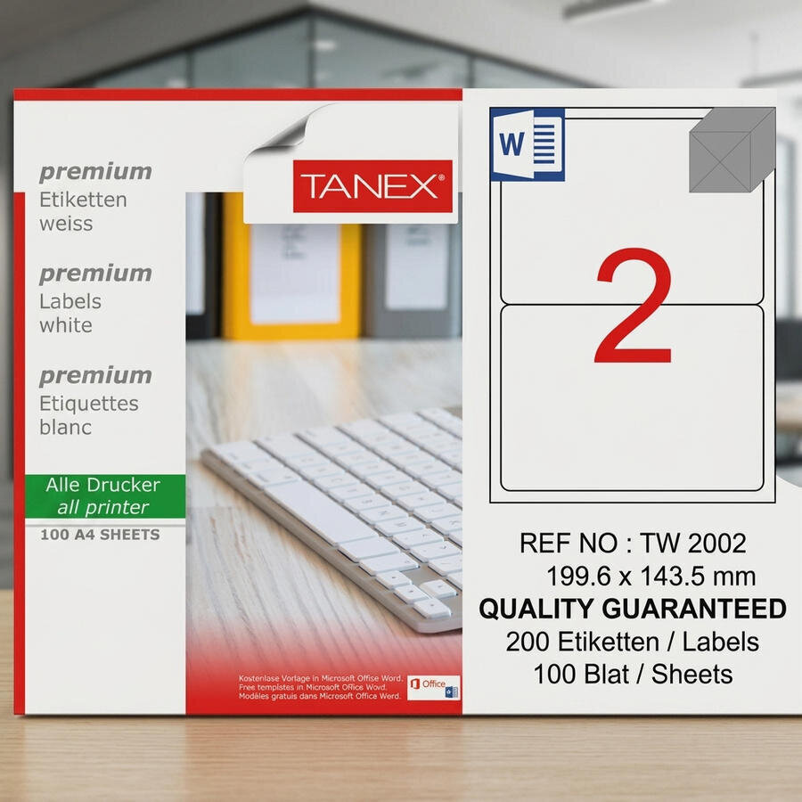 Tanex Tw-2002 Beyaz Sevkiyat ve Lojistik Etiketi 199.6 mm x 143.5