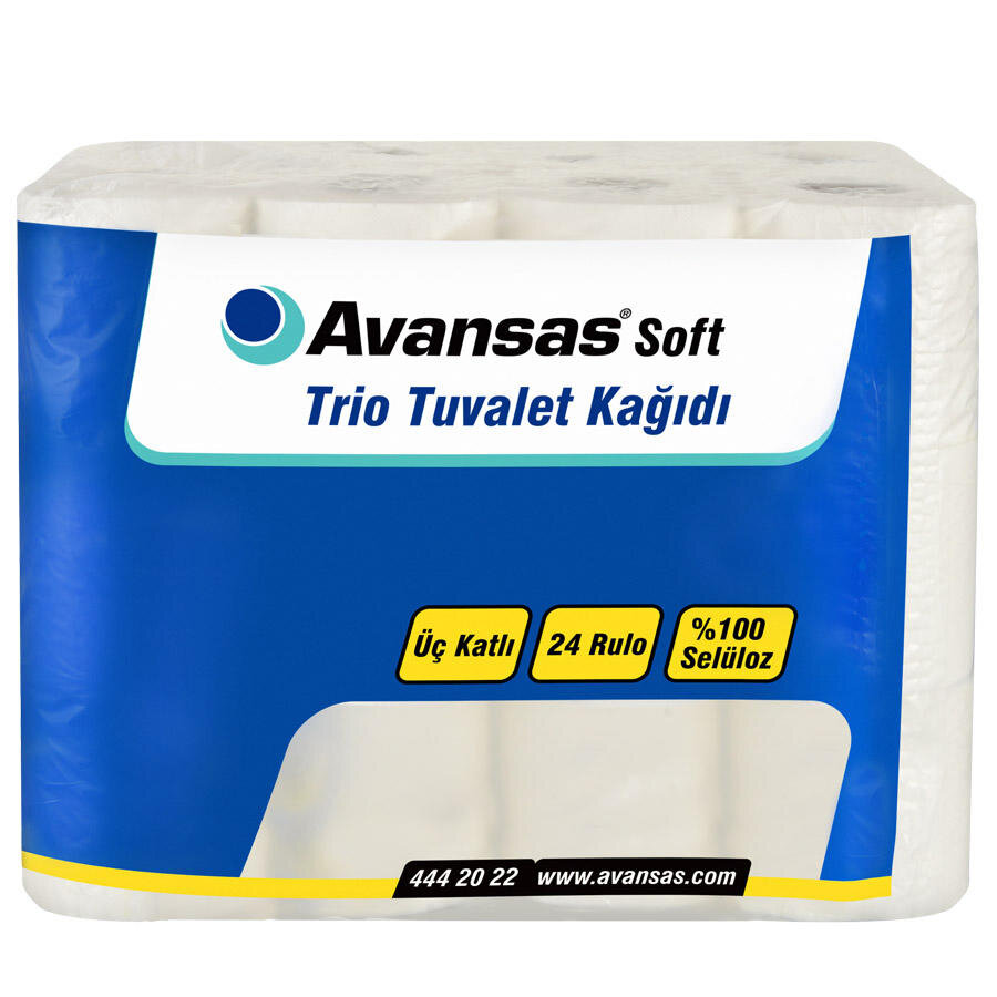 Avansas Soft Trio Pudra Kokulu Tuvalet Kağıdı 3 Katlı 24’lü 