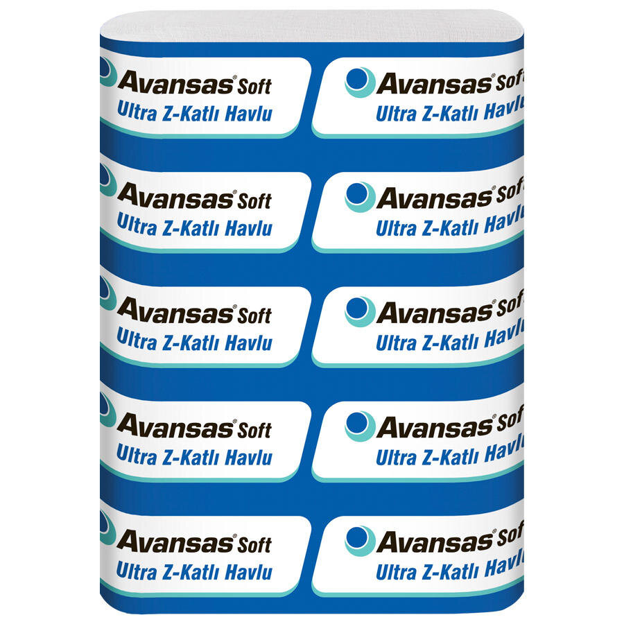 Avansas Soft Ultra Z Katlama Kağıt Havlu 23x24 cm 1 Koli (12 Paket)