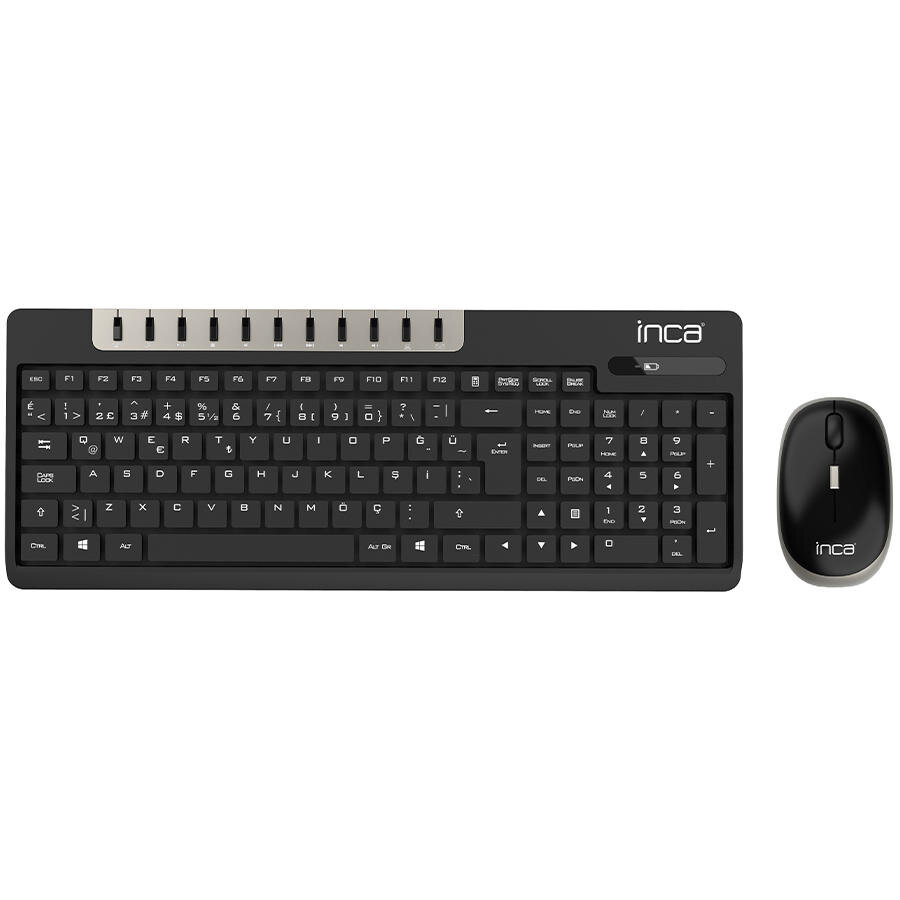 Inca IWS-589 Wireless Multimedya Super Cosy Q Klavye Mouse Set Siyah