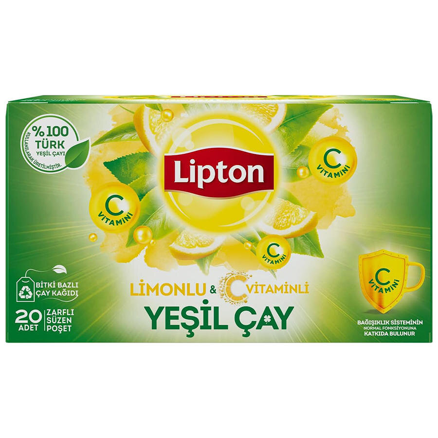 Lipton Limonlu Yeşil Bardak Poşet Çay 20'li